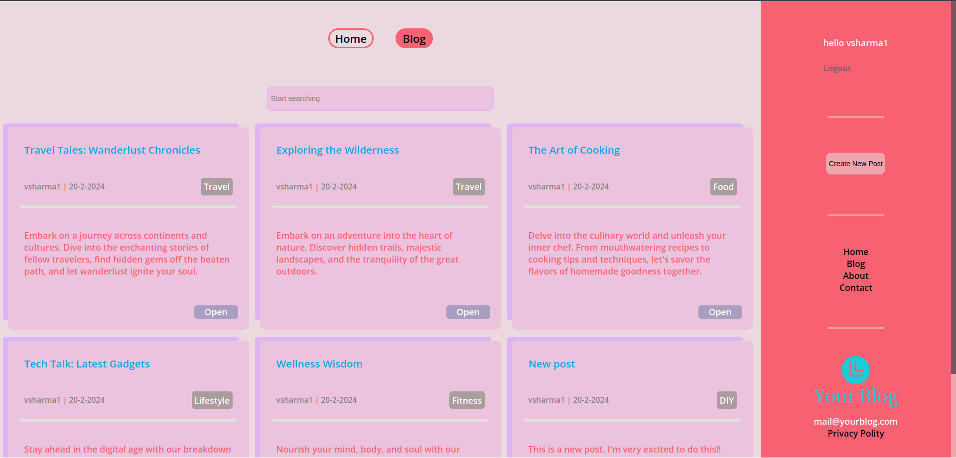 Full-featured Blog Platform